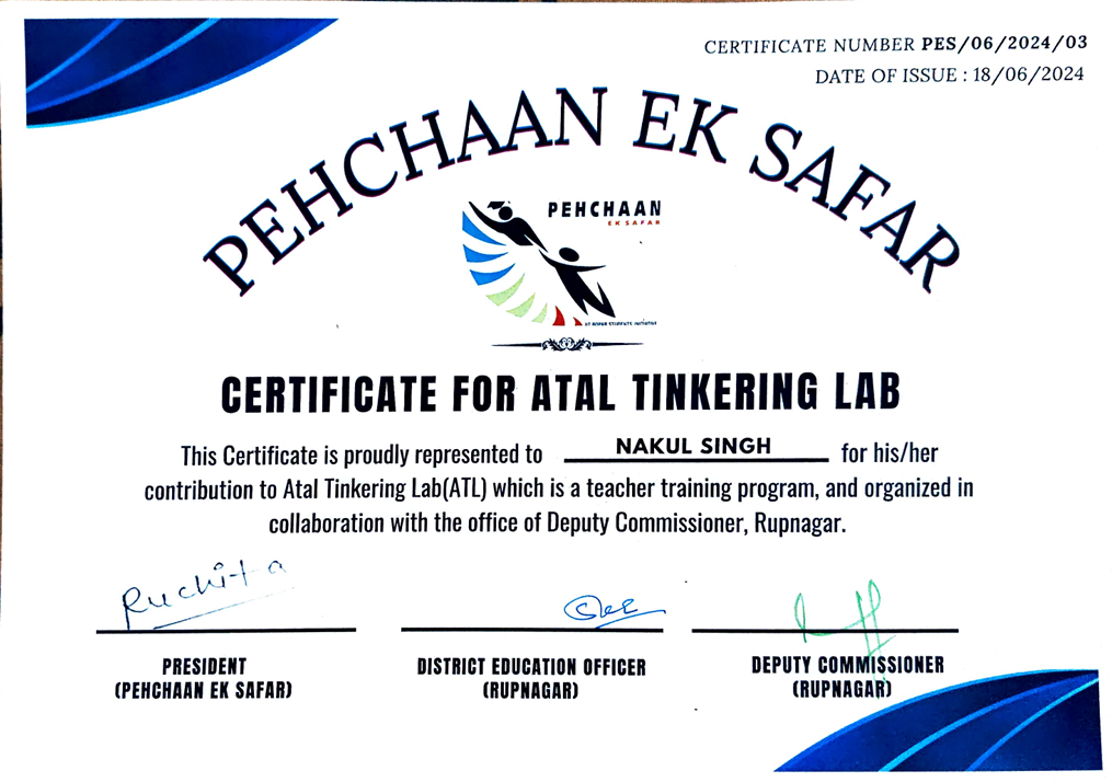 ATL Teacher Traning certificate