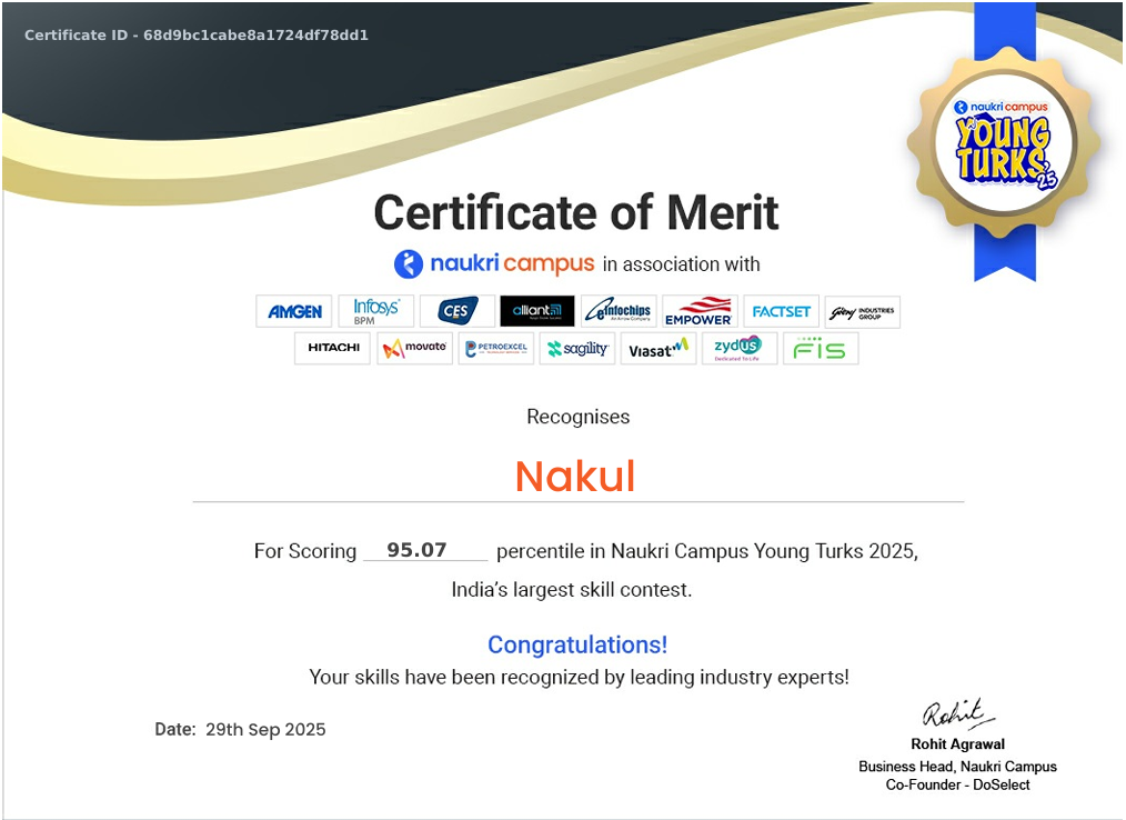 Certificate of merit